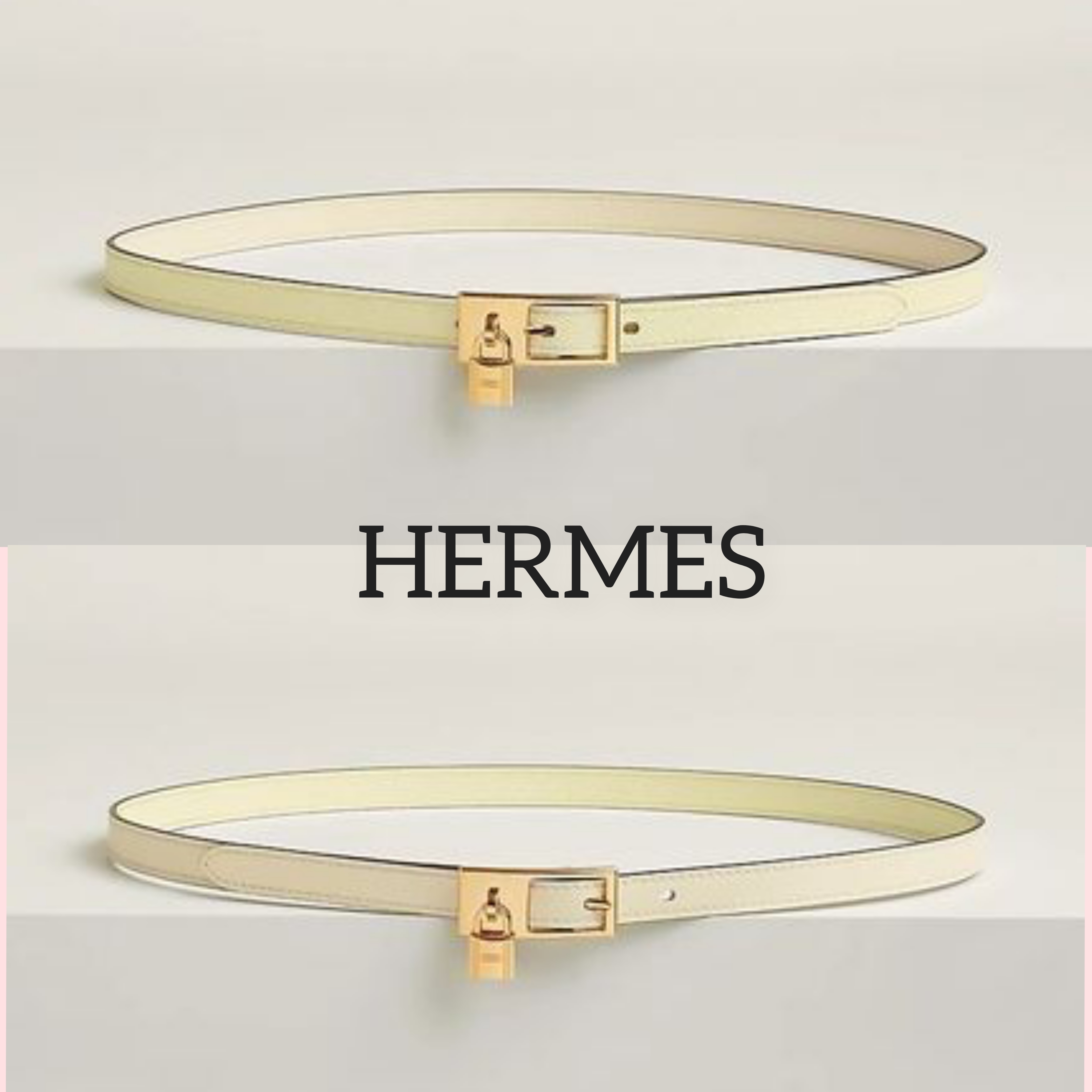 【残りわずか】HERMES レディース ベルト リバーシブル ベージュ