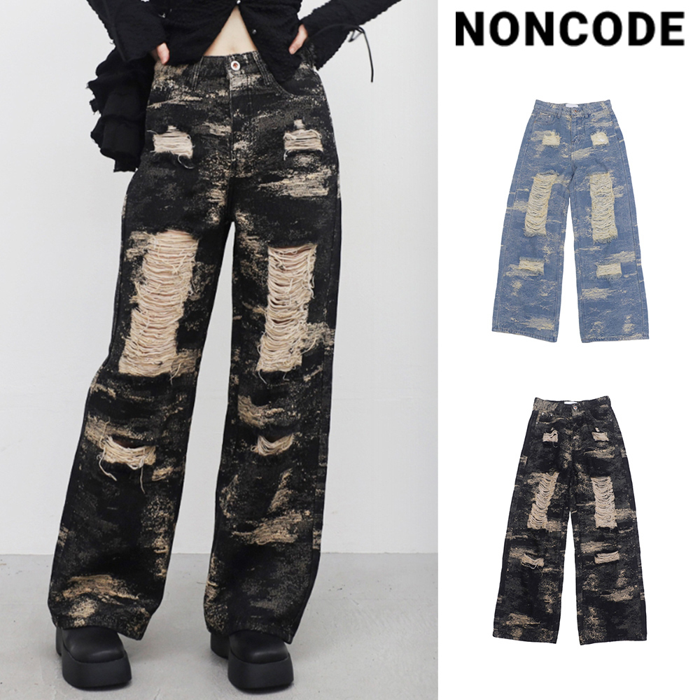 【NONCODE】Methion Damage Denim Pants