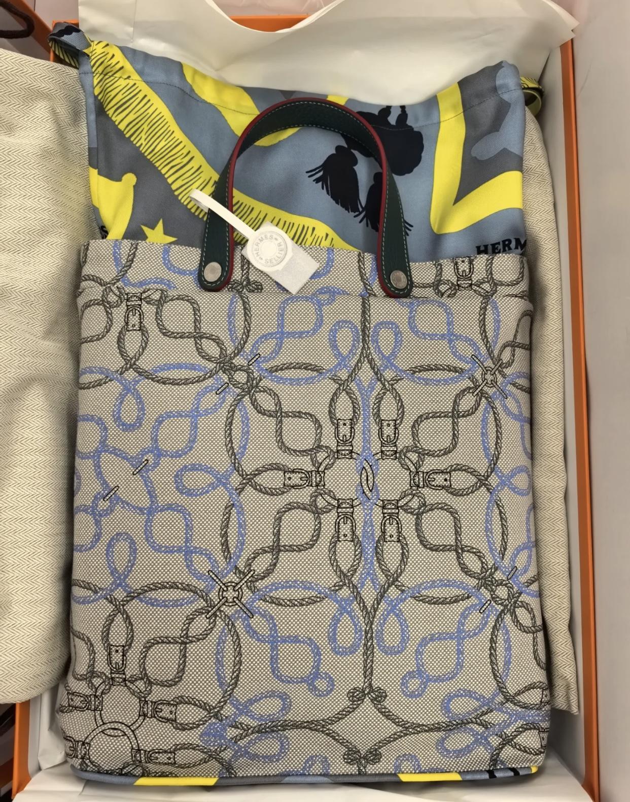 《希少アイテム☆》HERMES  Petit h シルク付きトート プリント
