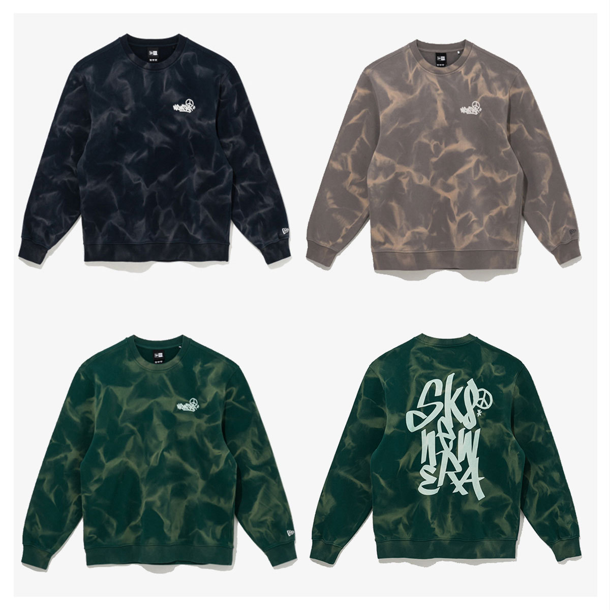 スウェット・トレーナー NEW ERA NEON GRAFFITI WASHING CREW NECK 4FT980