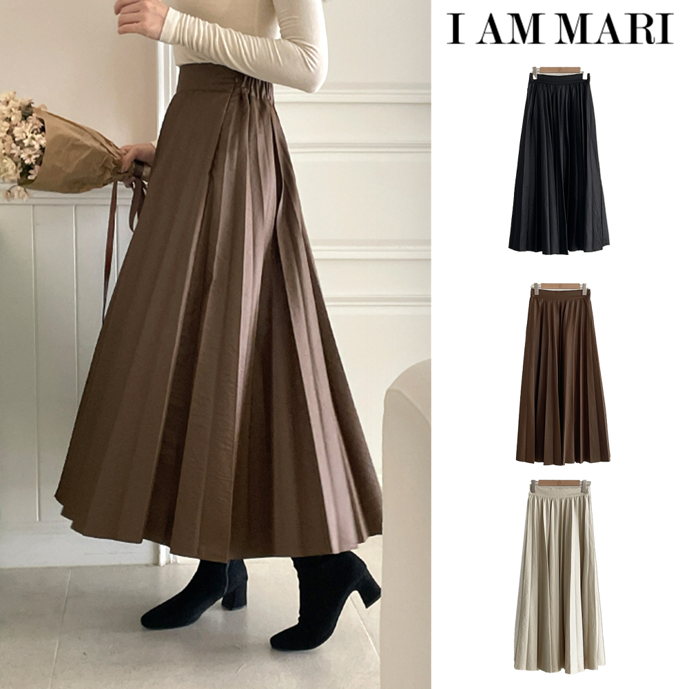 【I AM MARI】Geullise Pleated Banding Skirt
