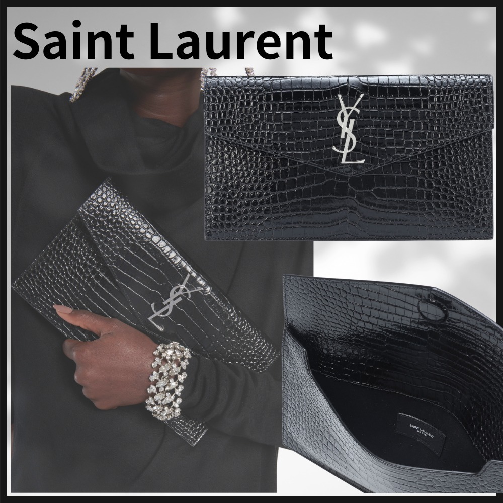 関税込★Saint Laurent ★憧れ レザークラッチ ブラック♡