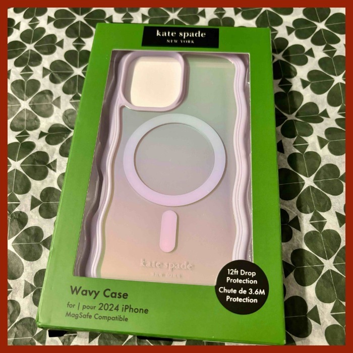 kate spade iPhone16ケース Wavy Opal Iridescent MagSafe