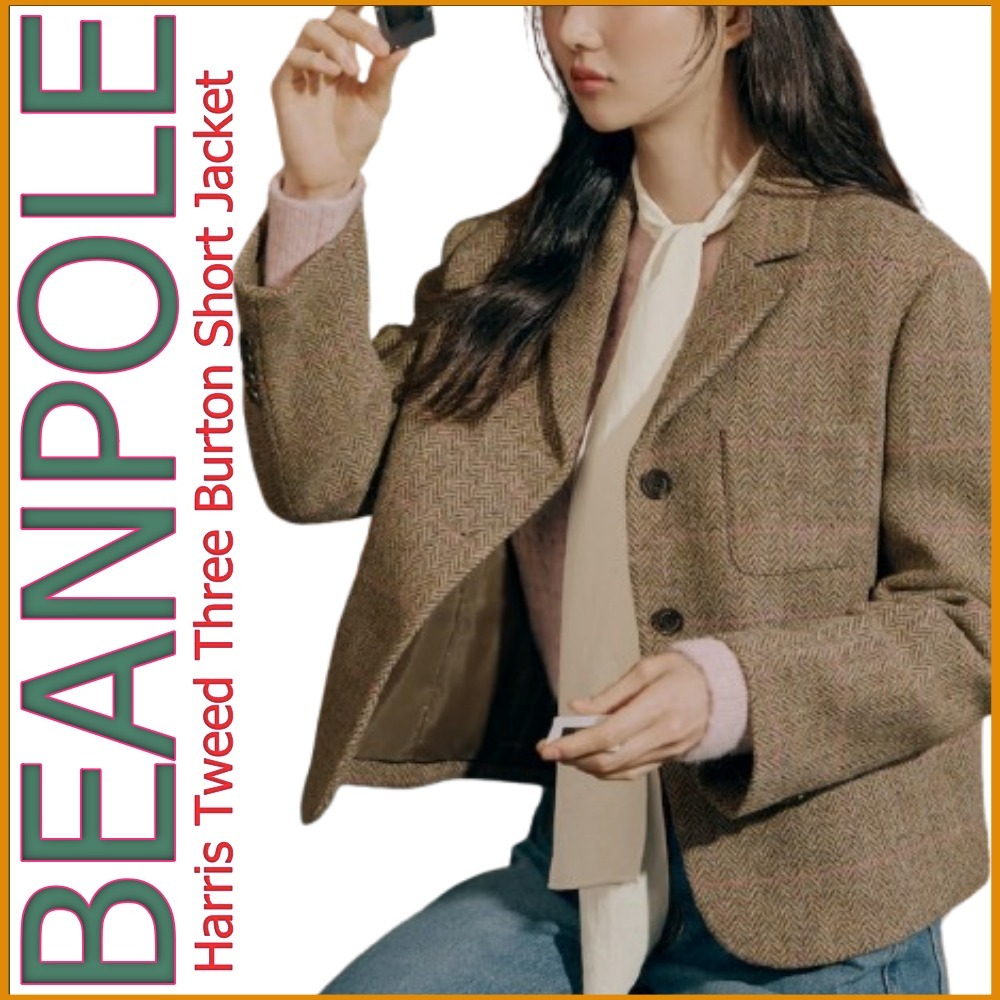 BEANPOLE LADIES◆ハリス ツイード スリー ボタン ジャケット