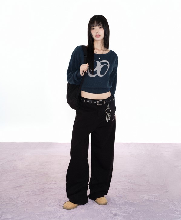 as”on] BOAT NECK KNIT / BLUE-GREEN 正規品 韓国ブランド 韓国