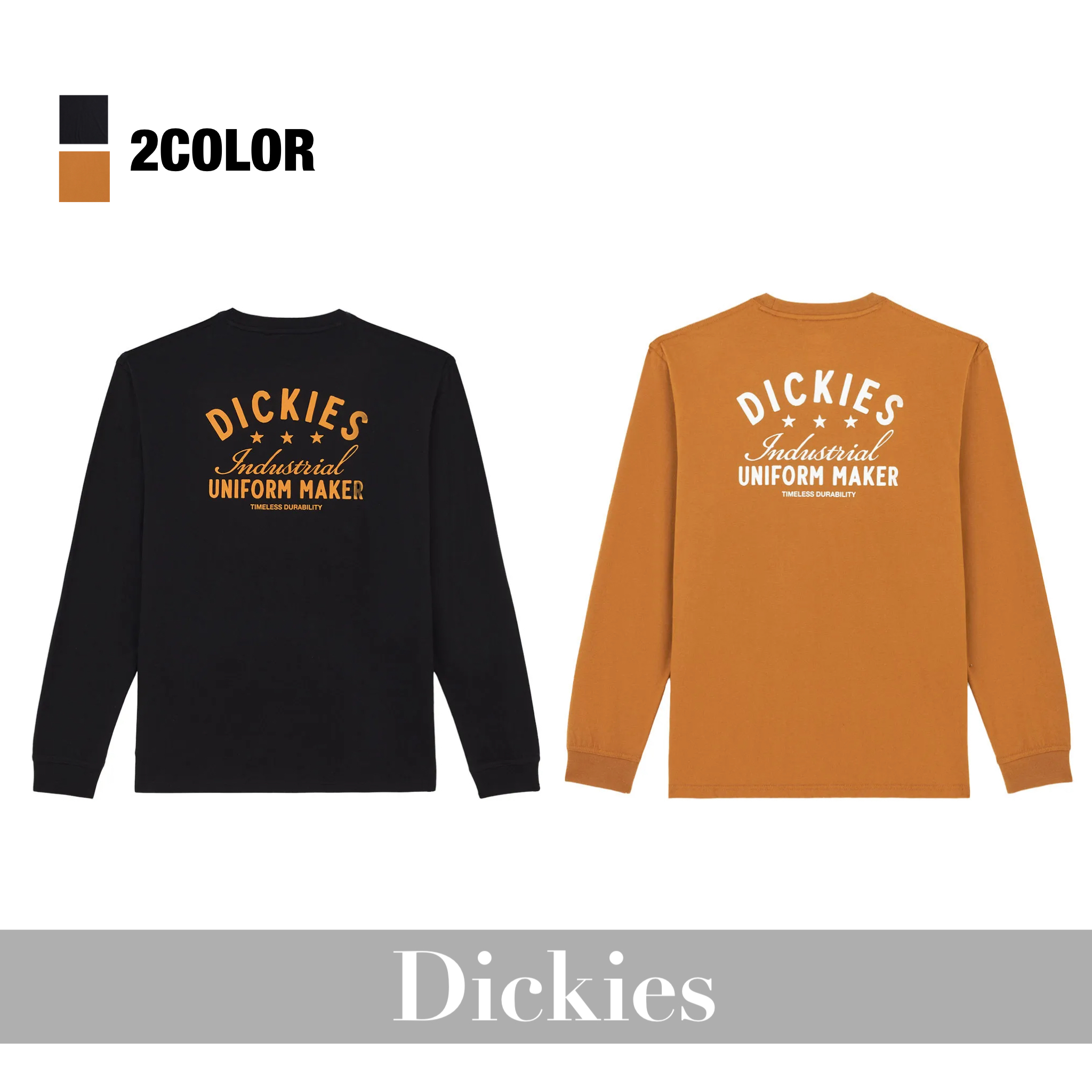 【Dickies】2カラー バックグラフィック 長袖 Tシャツ/ 送料無料