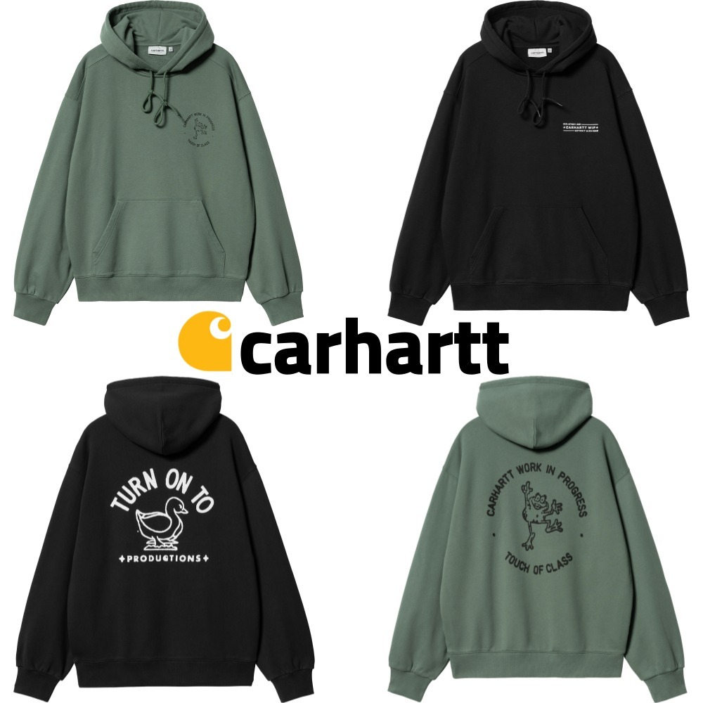 【Carhartt】 ★ HOODED STAMP SWEATSHIRT ★ Black & Green