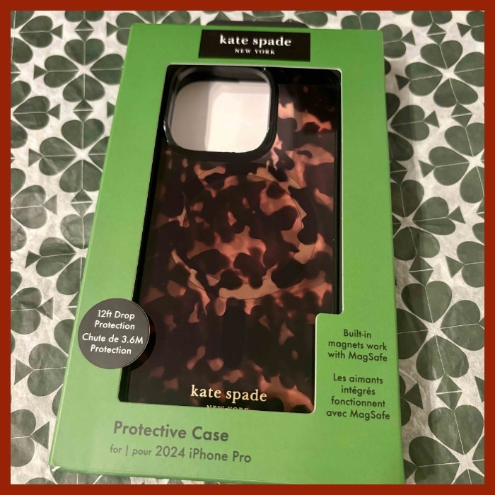 kate spade iPhone16Proケース Tortoiseshell MagSafe