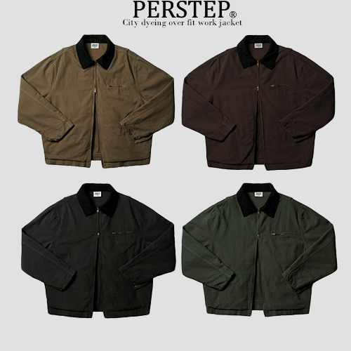PERSTEP正規品★24AW★City dyeing over-fit work jacket