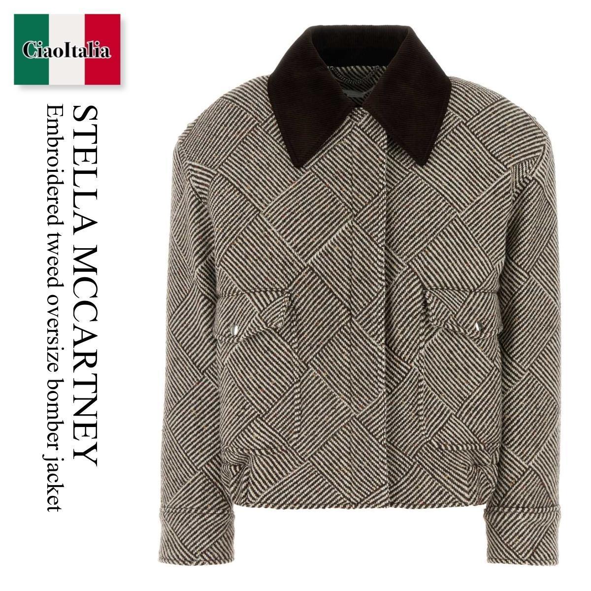 ブルゾン Stella Mccartney Embroidered Tweed Oversize Bomber Jacket