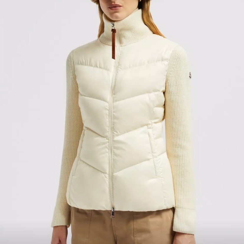 【MONCLER】\"Padded\"パッド入り ウール ZIP-UP カーディガン/3色