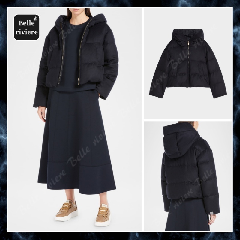 24PF new/Max Mara ダリアフード付ウールジャケット Jacket Navy
