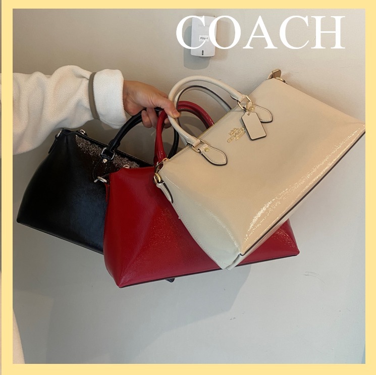 【COACH】シャイニー パテント製☆ジョージア サッチェル バッグ
