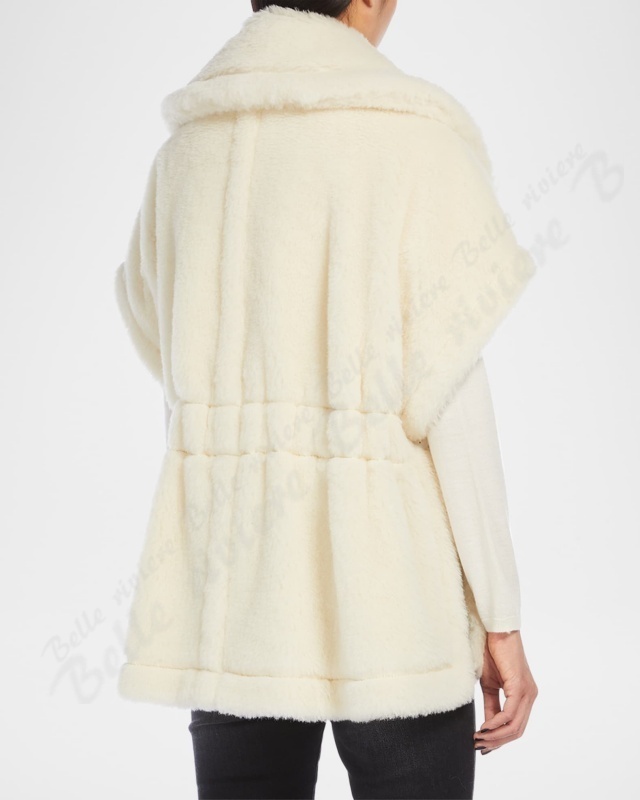 24PF new/Max Mara Newbavoウールブレンドケープ Cape White 24PF new/Max Mara Newbavoウールブレンドケープ Cape White