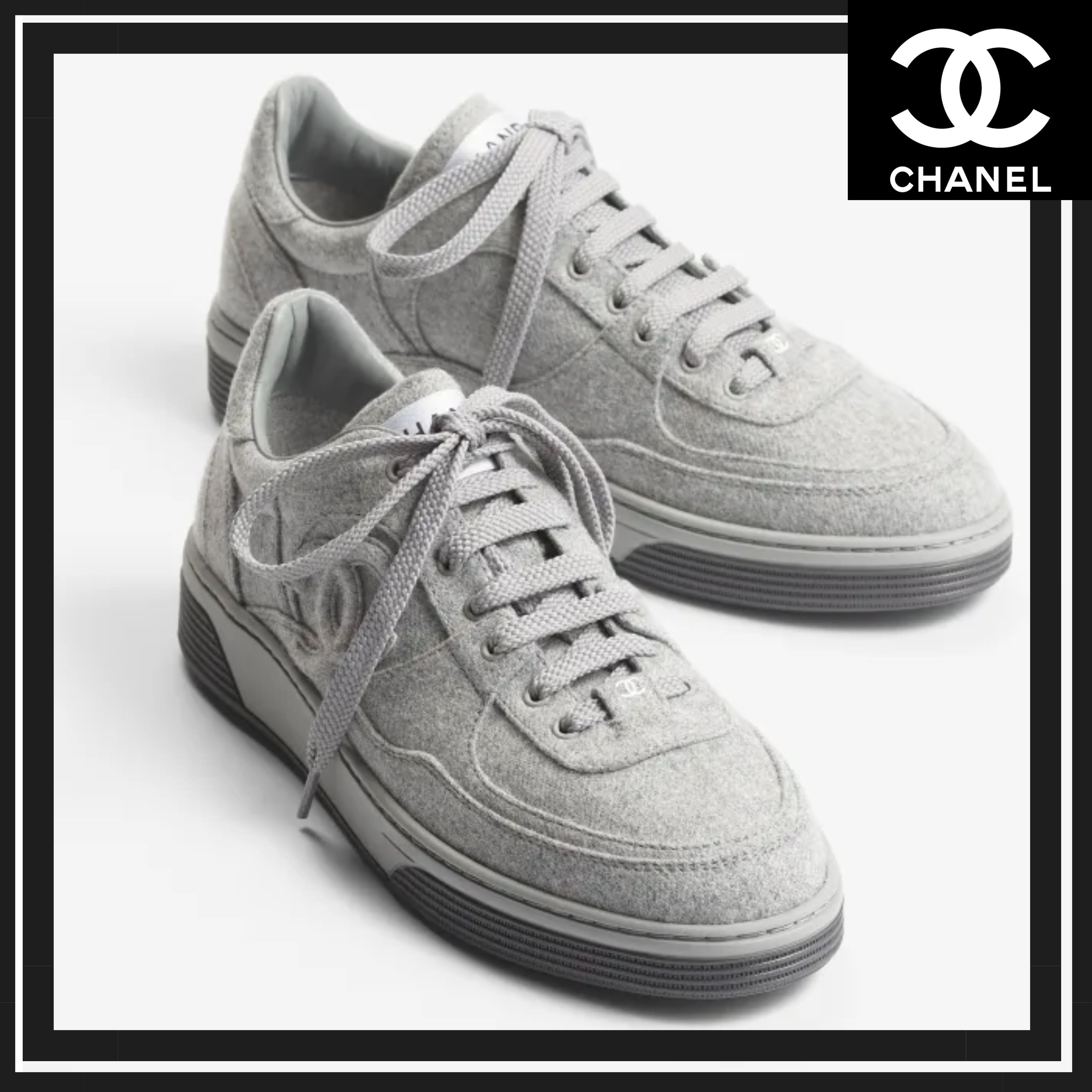 【CHANEL】スニーカー ウール & ミックス ファイバー
