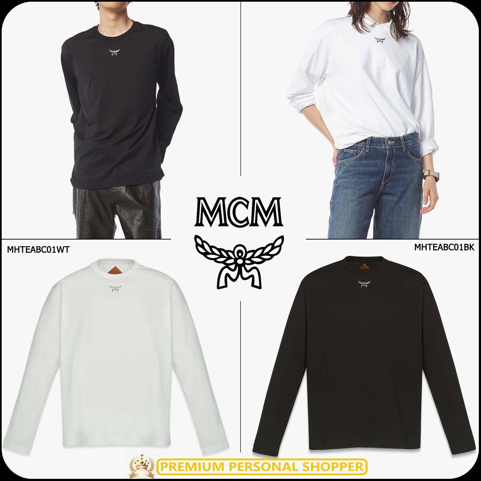 [MCM]★韓国人気★Organic Cotton Essential Laurel Logo Shirt