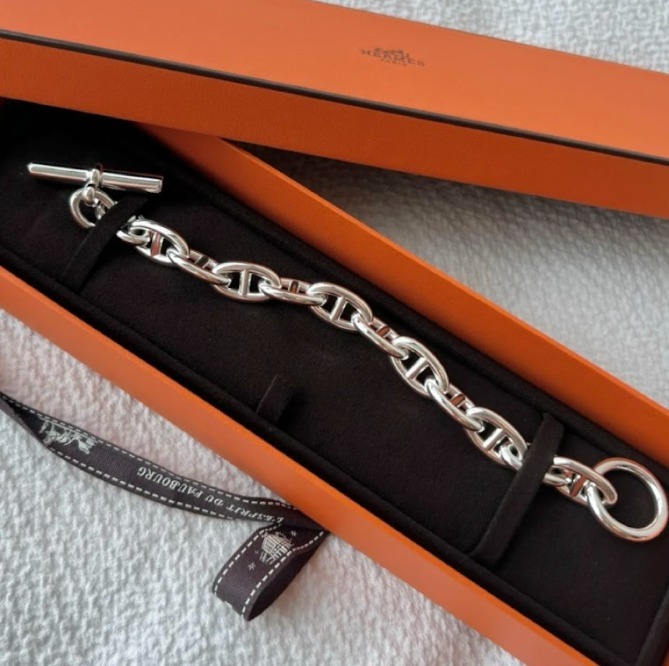 手元が上品に☆【HERMES】シェーヌダンクルブレスレットGM