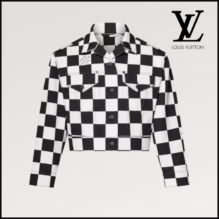◆クラシカル【 LV 】クロップダミエデニムジャケット