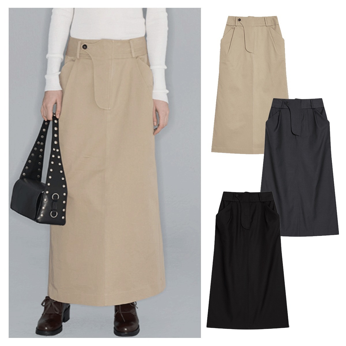 スカート TheOpen Product FLY OUT MAXI SKIRT 4BNY176