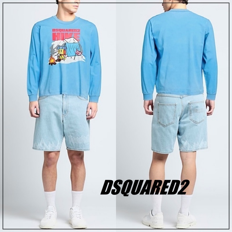 DSQUARED2☆プリント入り 長袖 クルーネック Ｔシャツ ロンT