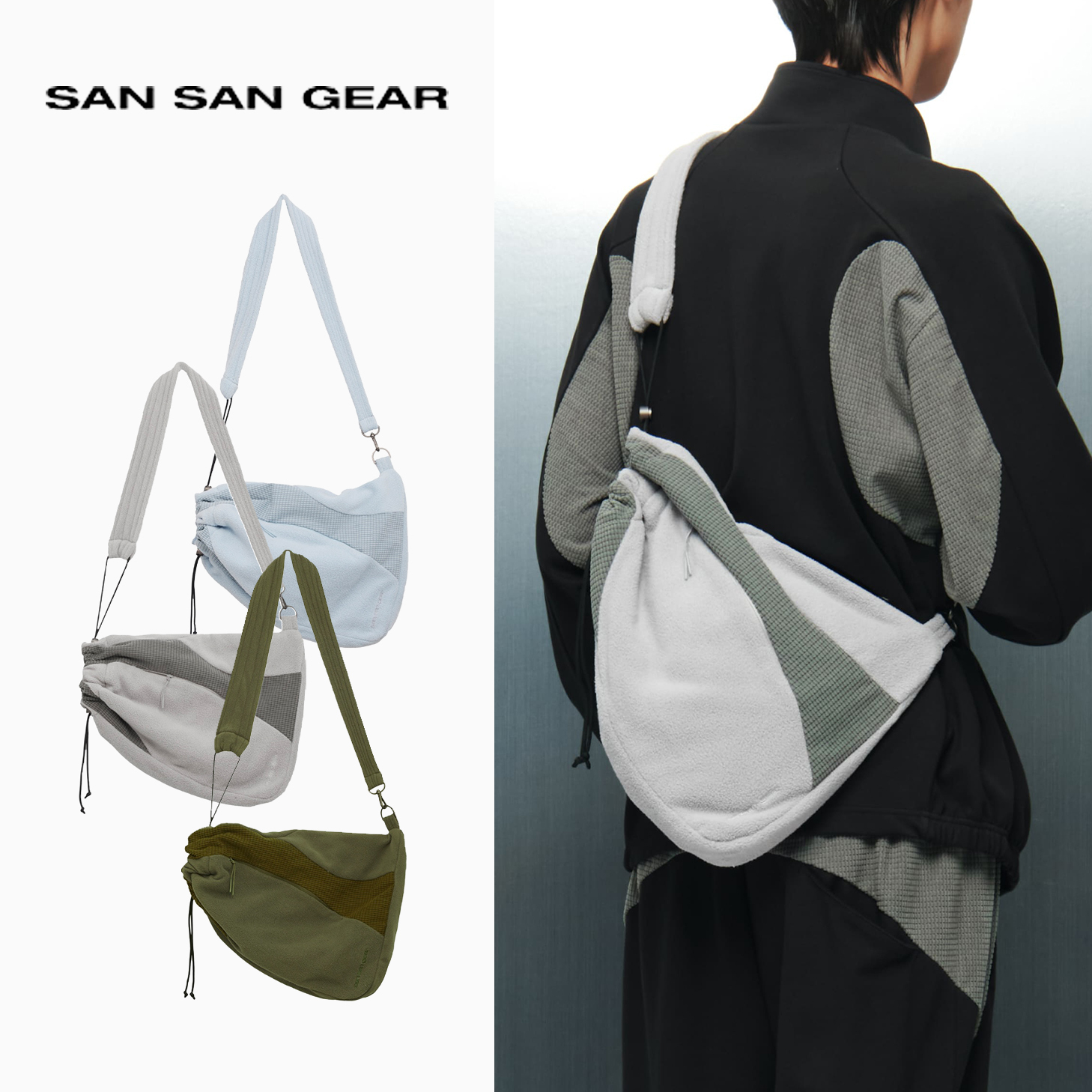 バックパック・リュック SAN SAN GEAR : 24FW / FLEECE CROSS BAG (3COLORS)