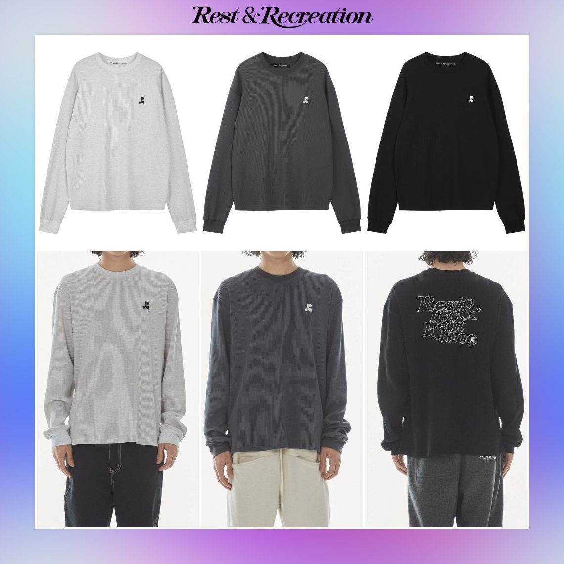 【Rest&Recreation】韓国人気★ OVERSIZED WAFFLE CREWNECK T