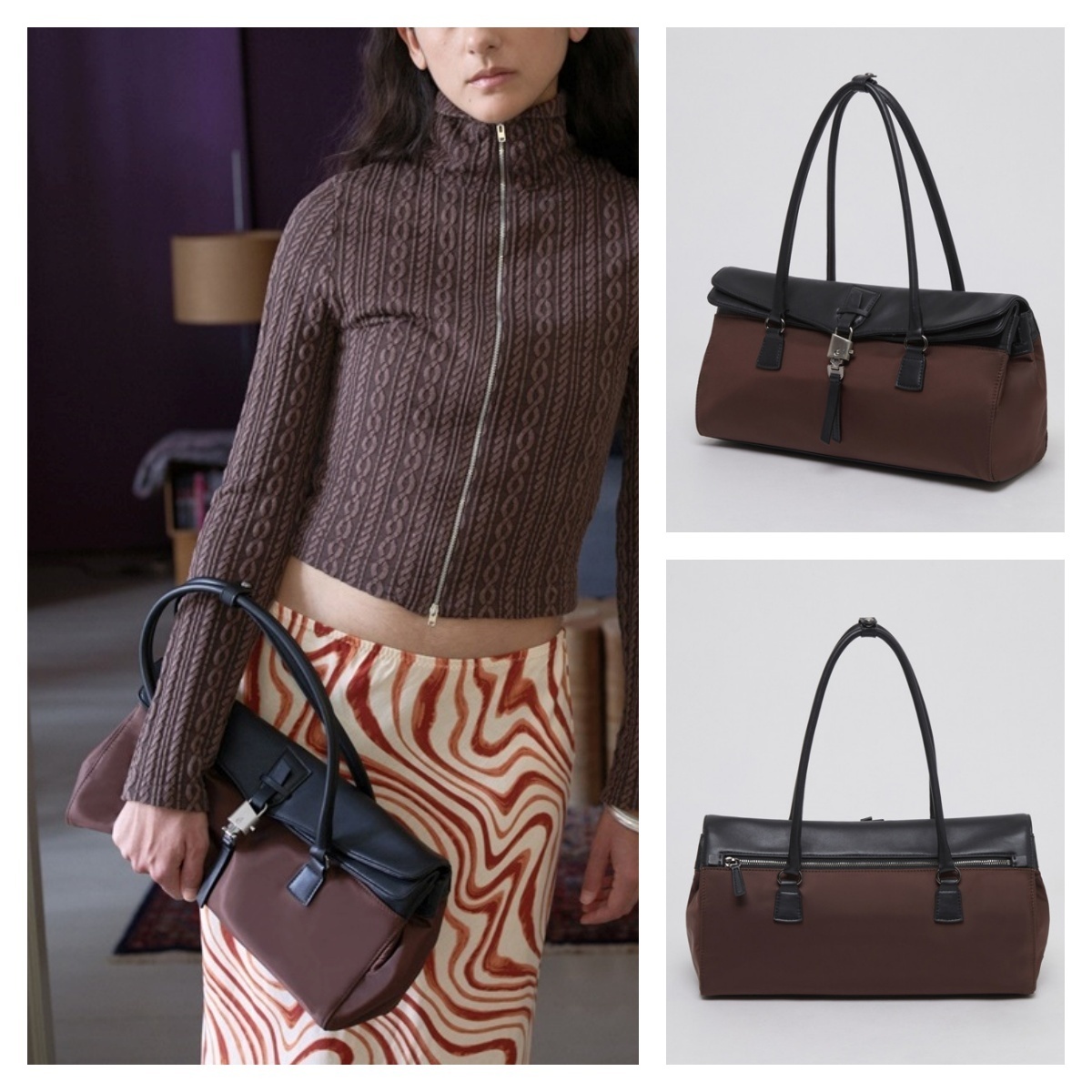★Archivepke★Luv lock duffle bag★Nylon brown★韓国★大人気