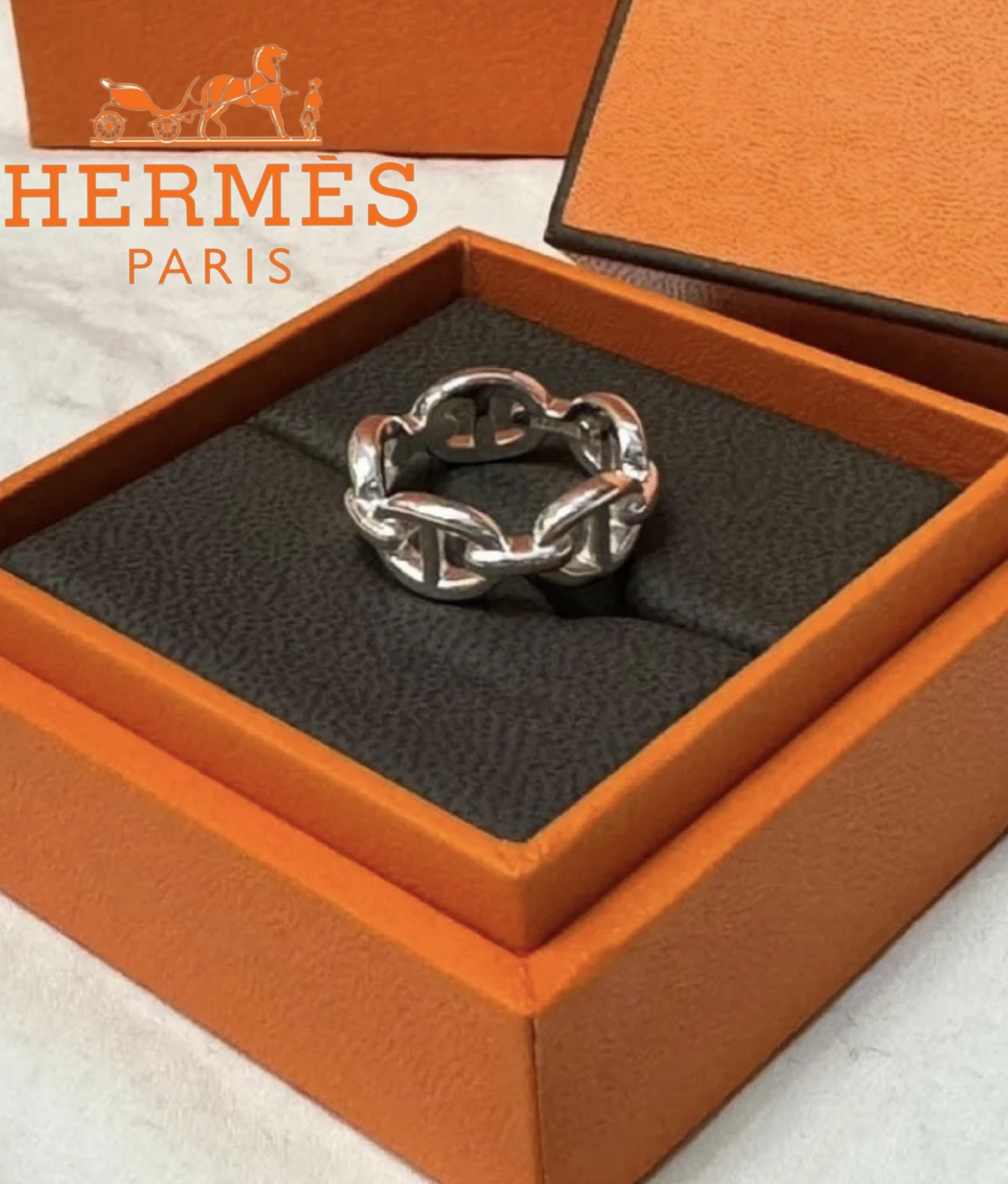 【大好評】HERMES レディース リング シルバー シンプル♡