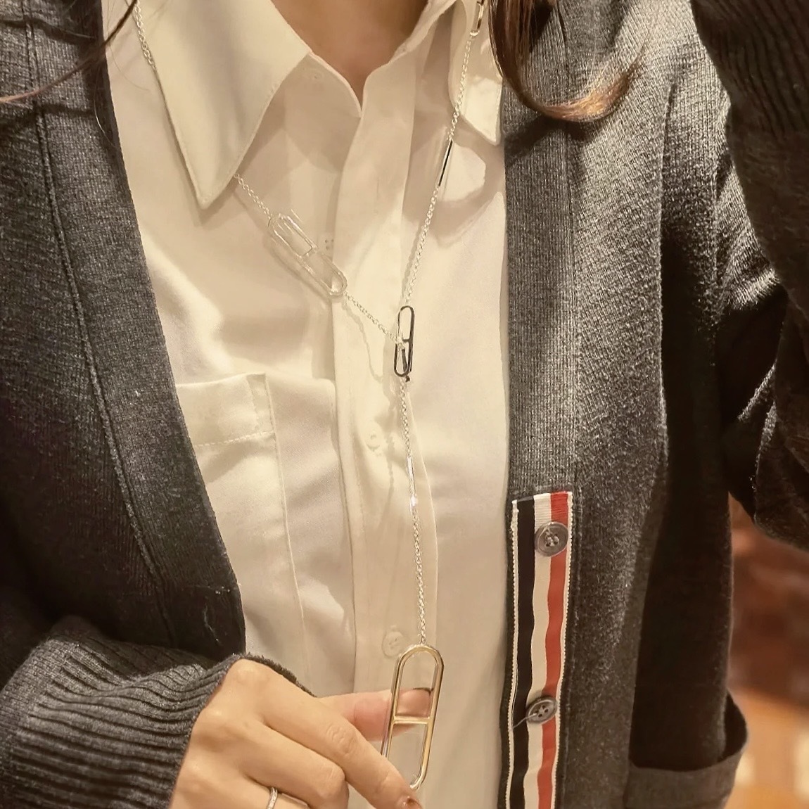 大人気【HERMES】エヴァー シェーヌ ダンクル ロングネックレス HERMES - エルメス HERMES エヴァー シェーヌダンクル ロング
