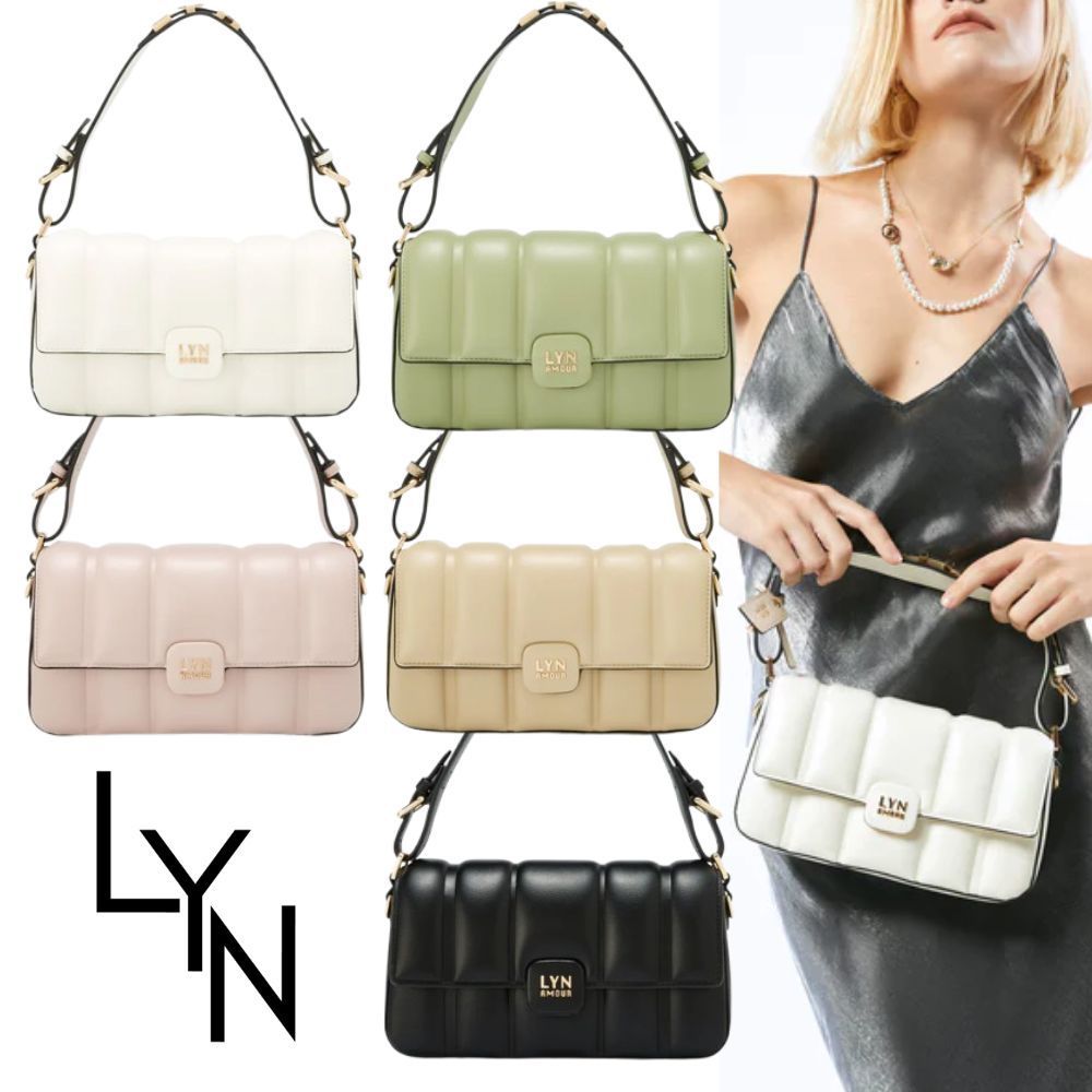 LYN トップハンドル ショルダーバッグ 2WAY ロゴ AMOUR