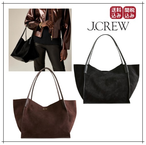 （送料込）J.Crew スエード ラージ バークレートートバッグ