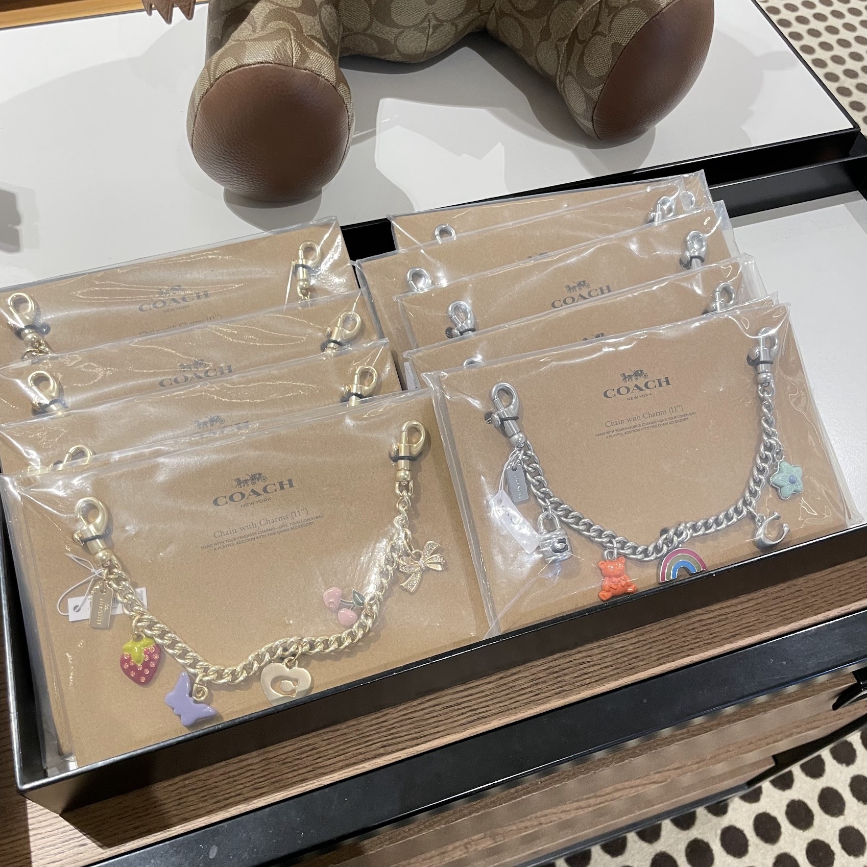 COACH◇ゴールド スワッガー チェーン バッグ チャーム