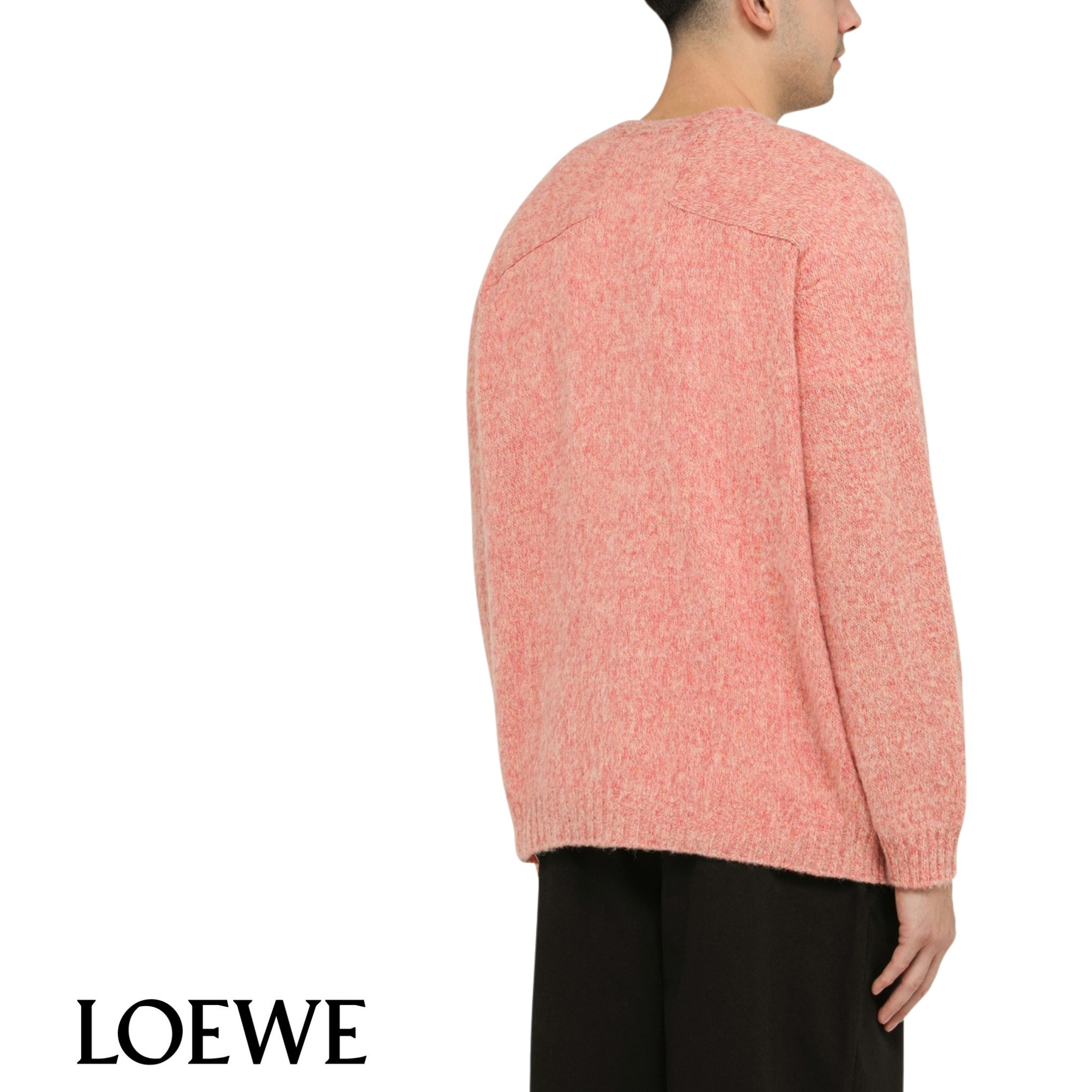 入園入学祝い LOEWE】ロエベ アナグラム Pink/Yellow ウールカーディガン トップス