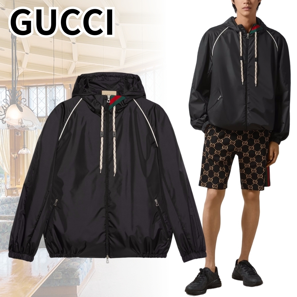 GUCCI*シックな感性際立つ*ナイロンサテンジャケット