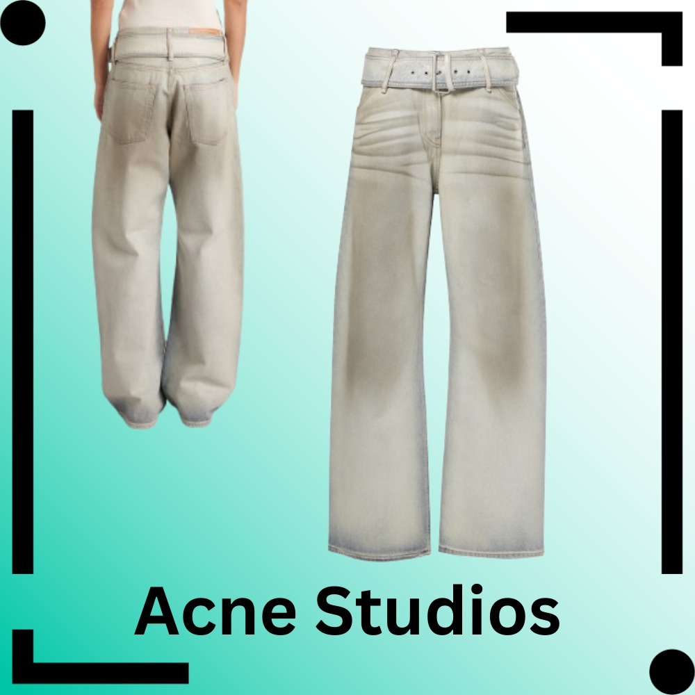 新作Acne Studios♦ローライズデニムワイドレッグパンツ