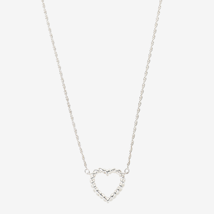 【美品】TIFFANY ツイストハートネックレス シルバー
