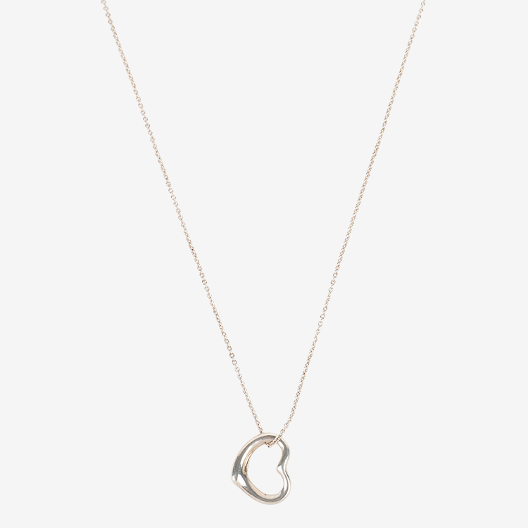 【美品】TIFFANY オープンハートネックレス シルバー