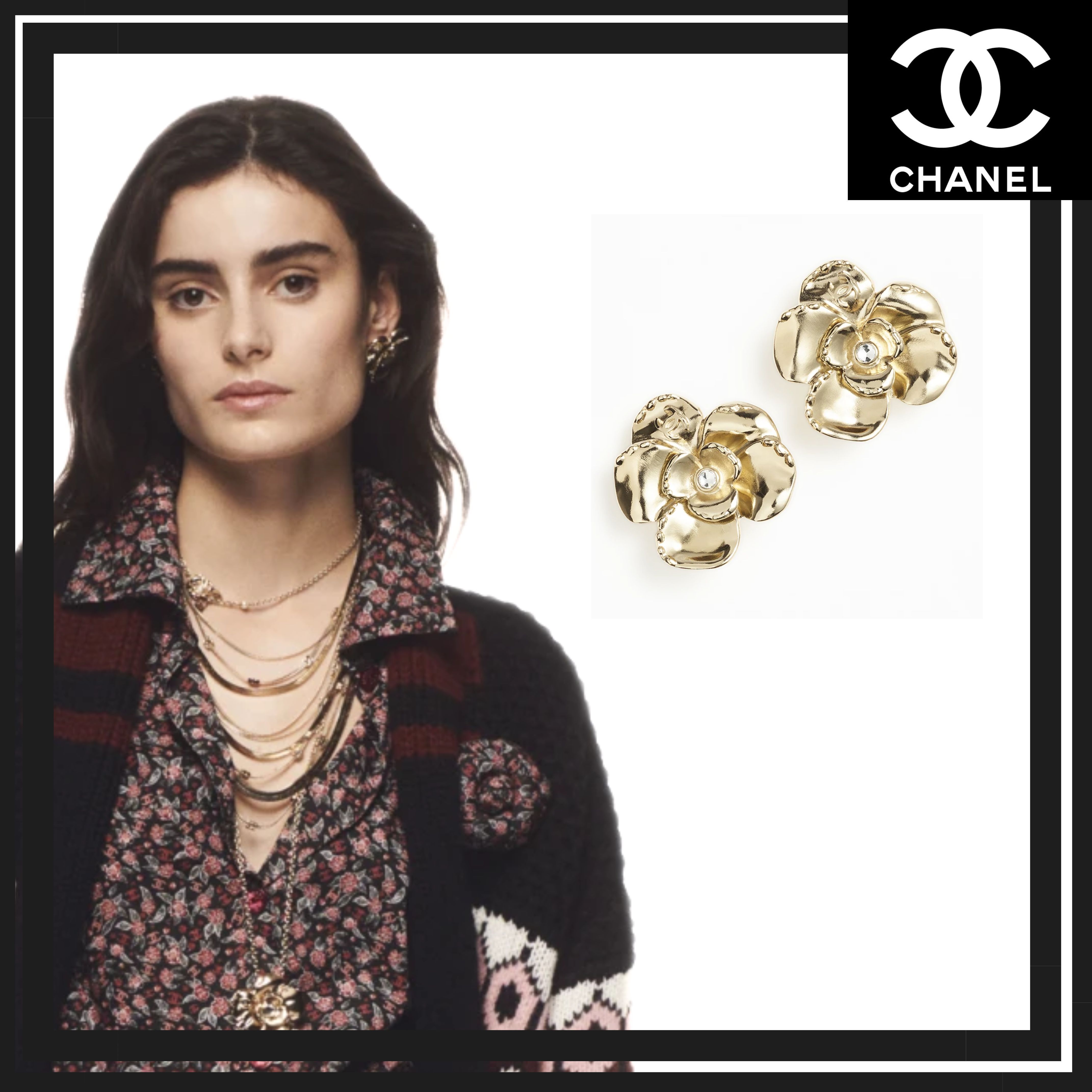 【CHANEL】イヤリング メタル & ストラス