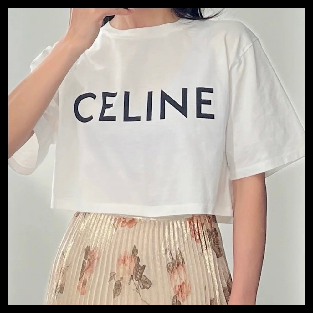 【シンプルベーシック♡】CELINE クロップド Tシャツ