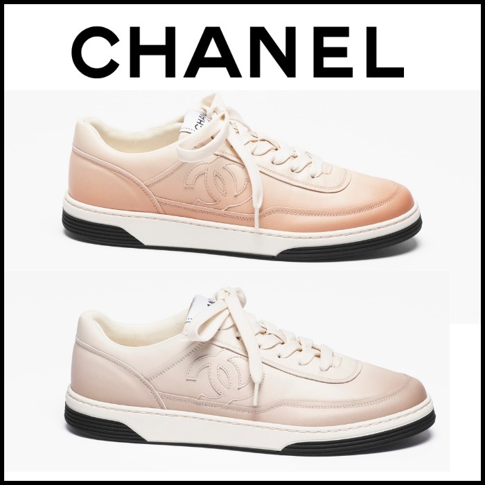 24K【CHANEL】国内発送 フェミニンカラーのレザースニーカー