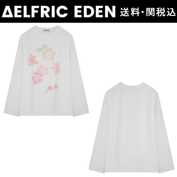 【Aelfric Eden】フラワープリント ロングスリーブ Tシャツ