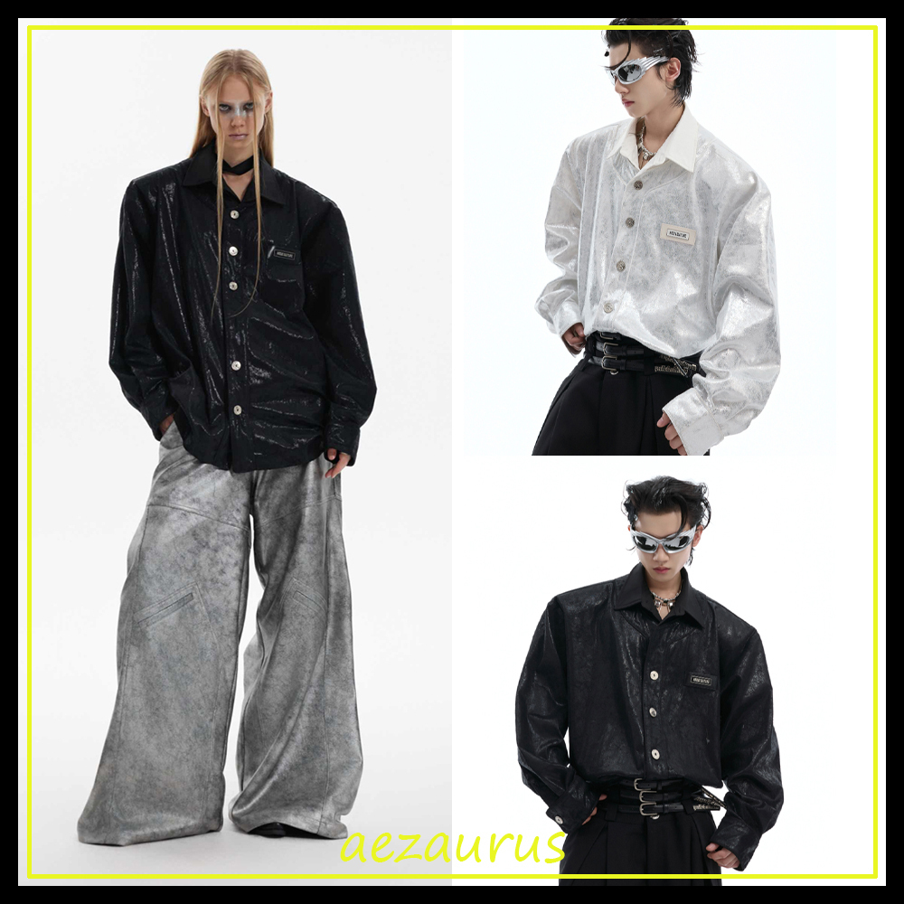 ArguE CulturE 長袖シャツ光沢おしゃれビッグシルエットブラウス