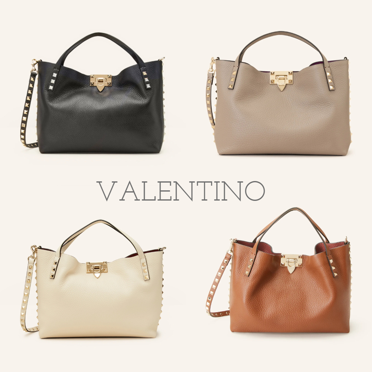 VALENTINO GARAVANI＊ハンドバッグ ポーチ リベット付き