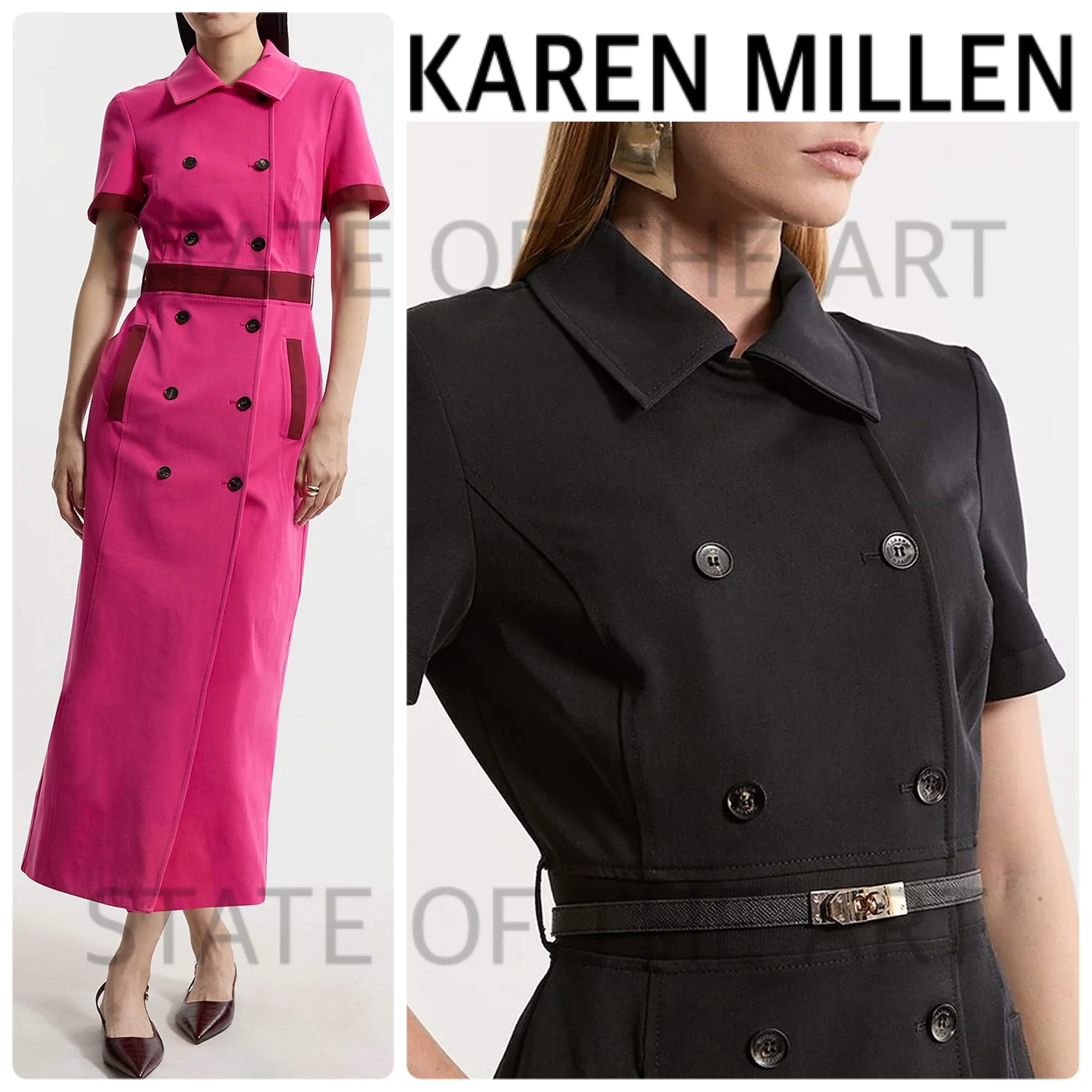 【Karen Millen】コンパクトストレッチ ボタンダウン ドレス