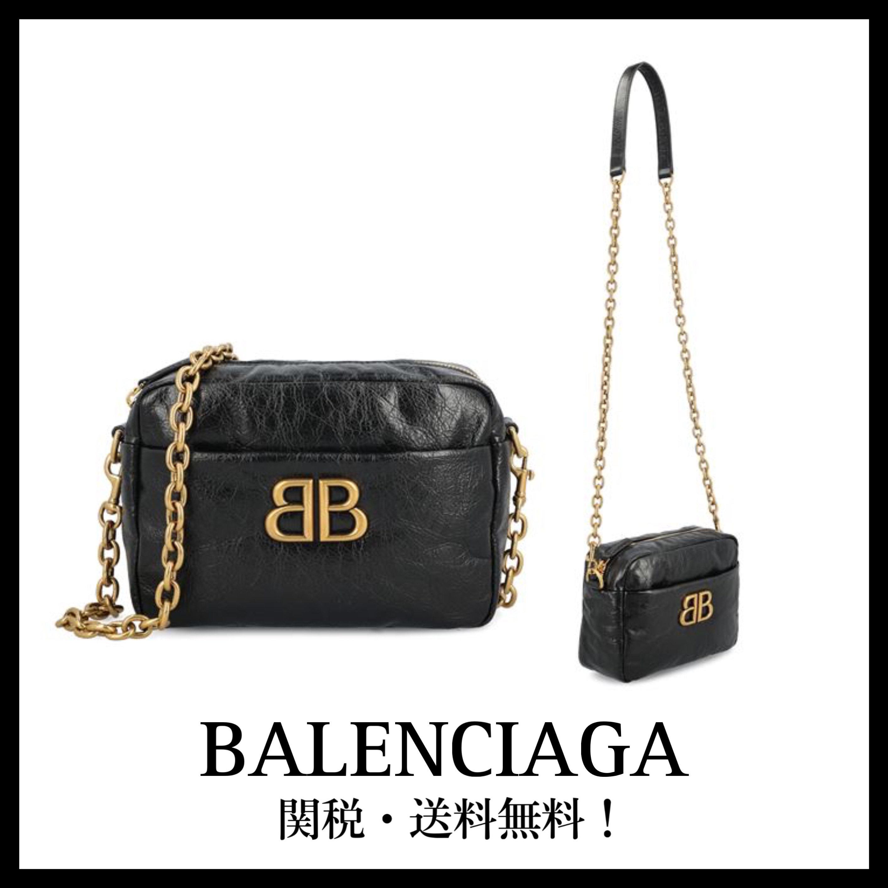 ＊BALENCIAGA＊ ブラック ウィメンズ Monaco Xs カメラバッグ