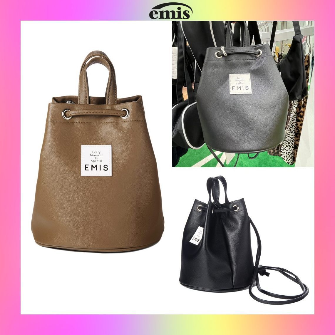 【emis】韓国人気★ LEATHER MINI BACK PACK