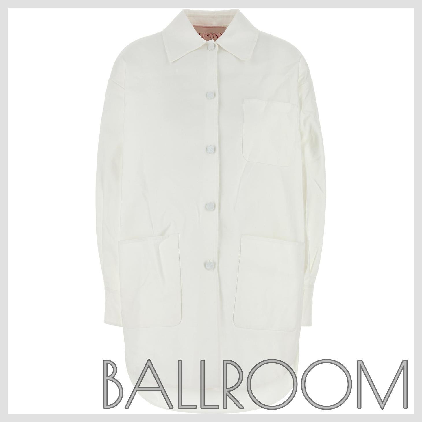 ジャケット VALENTINO WHITE COTTON BLEND OVERSIZE JACKET
