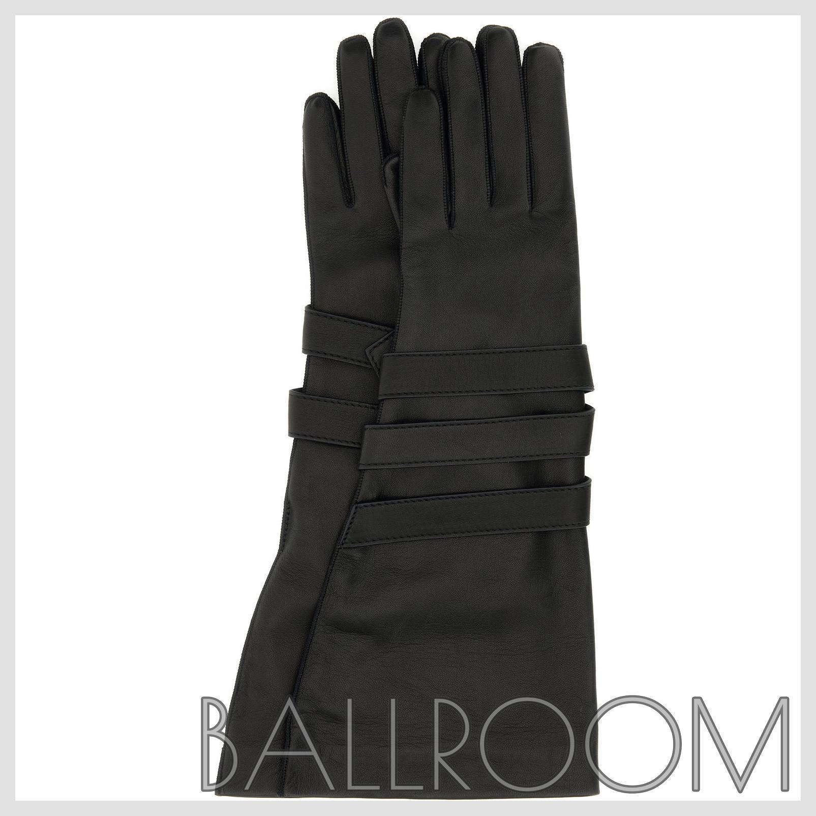 手袋 SAINT LAURENT BLACK LEATHER GLOVES