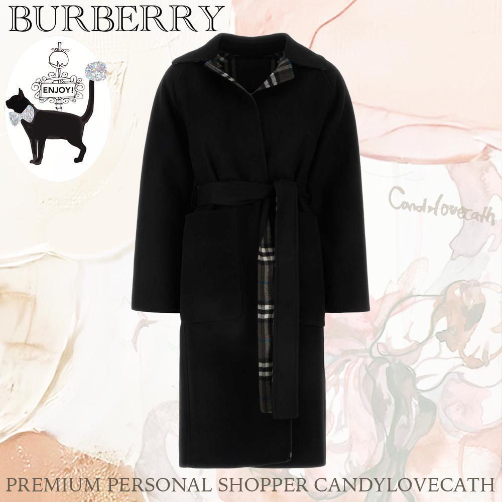 コート BURBERRY Black Wool Reversible Coat