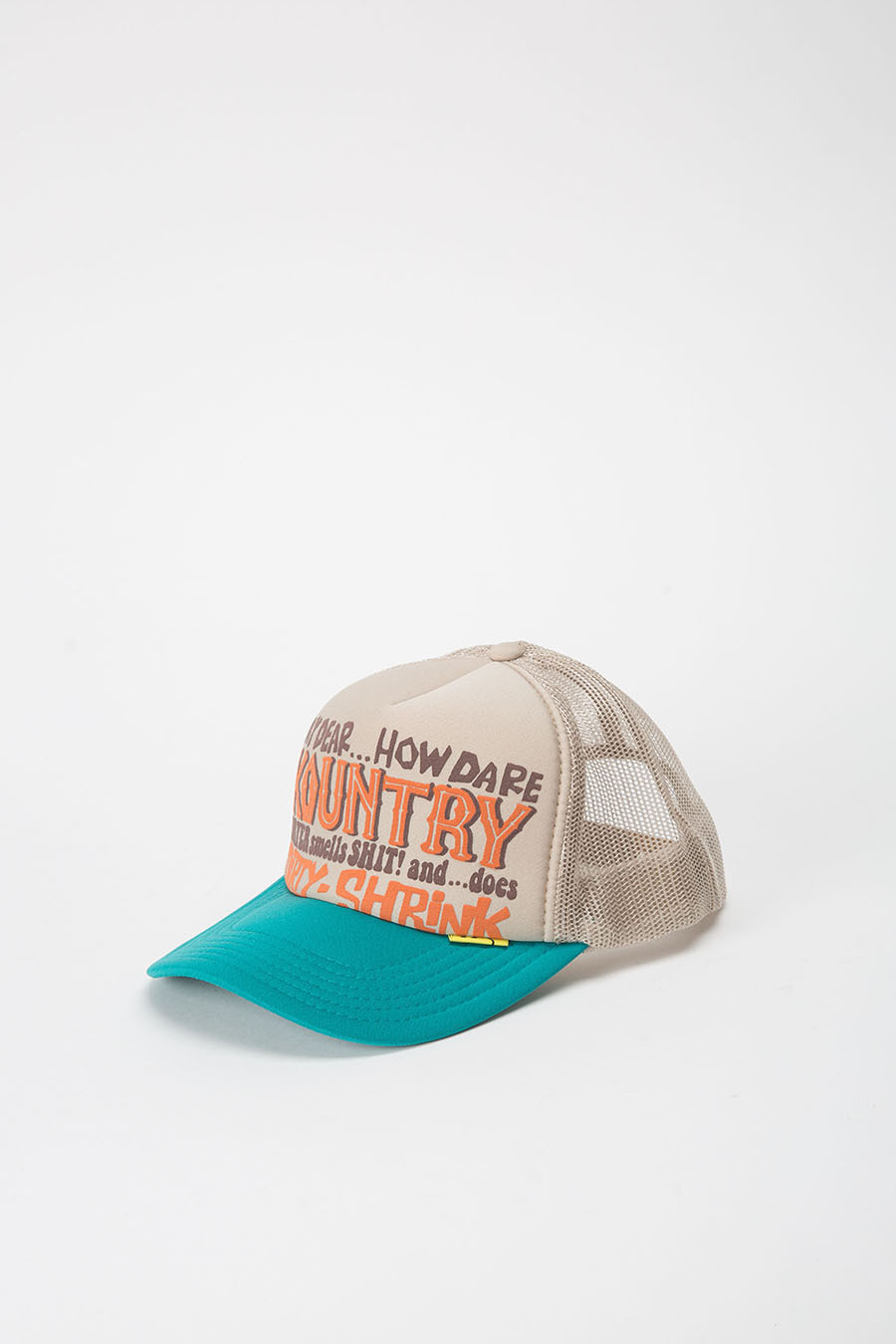 【KAPITAL】KOUNTRY DIRTY SHRINK TRUCKER CAP BEIGE/TURQUOISE